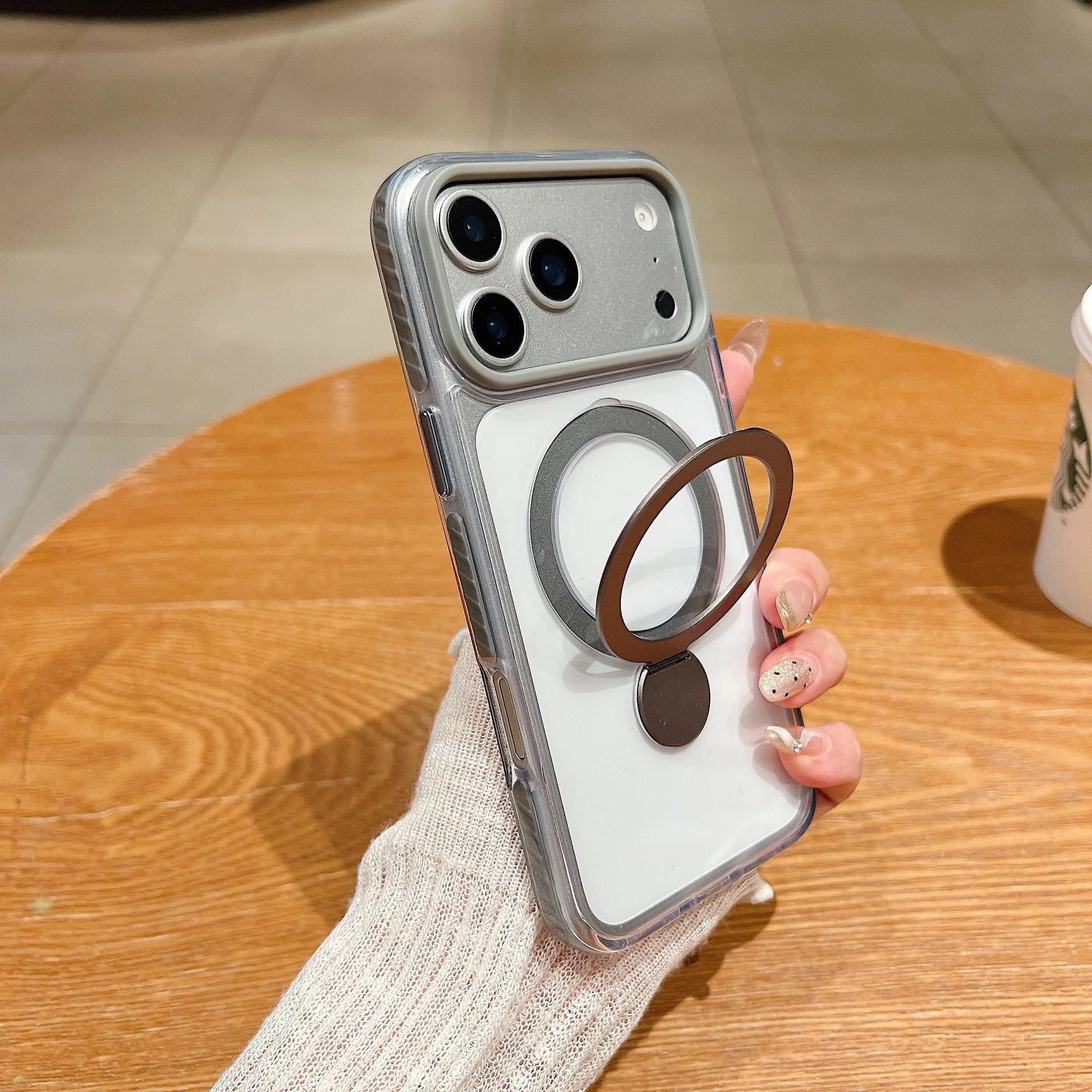 Luxury Matte Translucent Magnetic Ring Stand Armor Case For iPhone 17 Pro Max 16 15 For Magsafe Wireless Charge Shockproof Cover