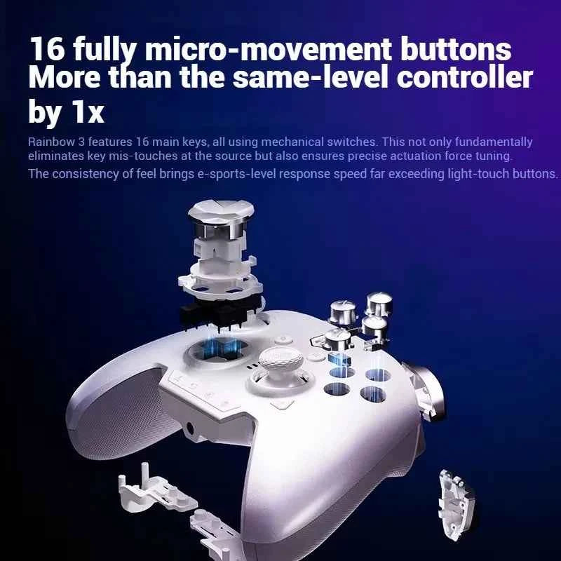 BIGBIG WON Rainbow3 Wireless Game Controllers NearLink 2.4G Hall Joystick Micro Motion Button RGB Gamepad for PC/Switch/Switch2