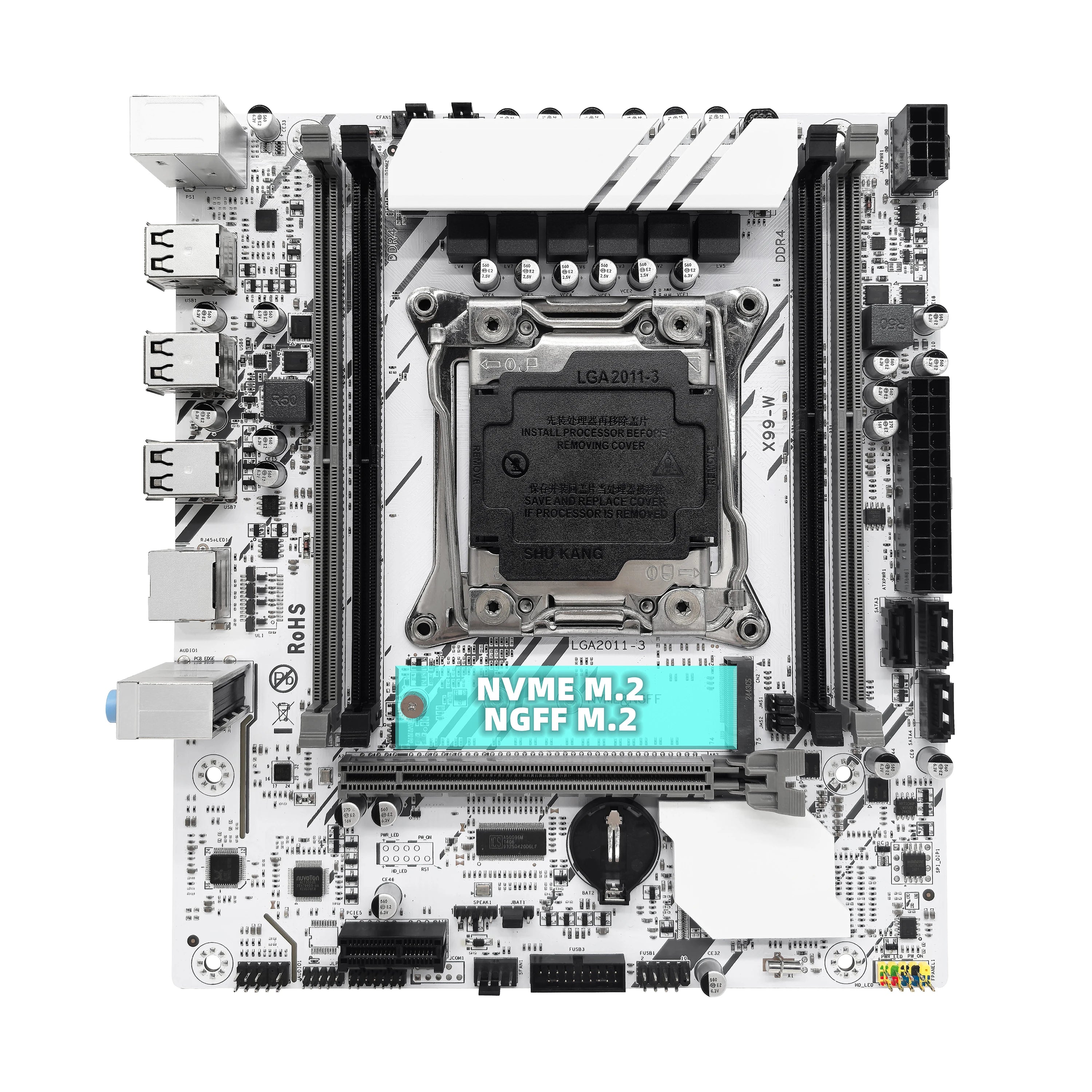 ZSUS X99-W Motherboard Set Kit With LGA2011-3 Xeon E5 2680V4 CPU DDR4 16GB (1*16GB) 2133MHZ RAM Memory NVME M.2 SATA - WinSupport Tech