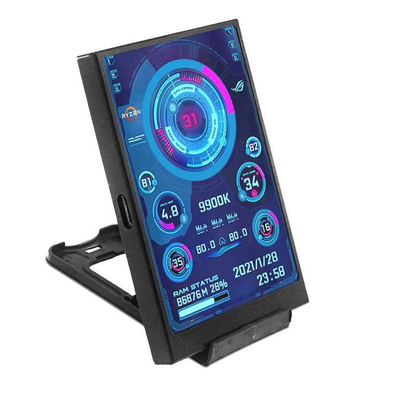 3.5 Inch Type-C Secondary Screen for Computer CPU RAM GPU HDD Monitor 320*480 IPS LCD ISB Display TURZX Software NO AIDA64