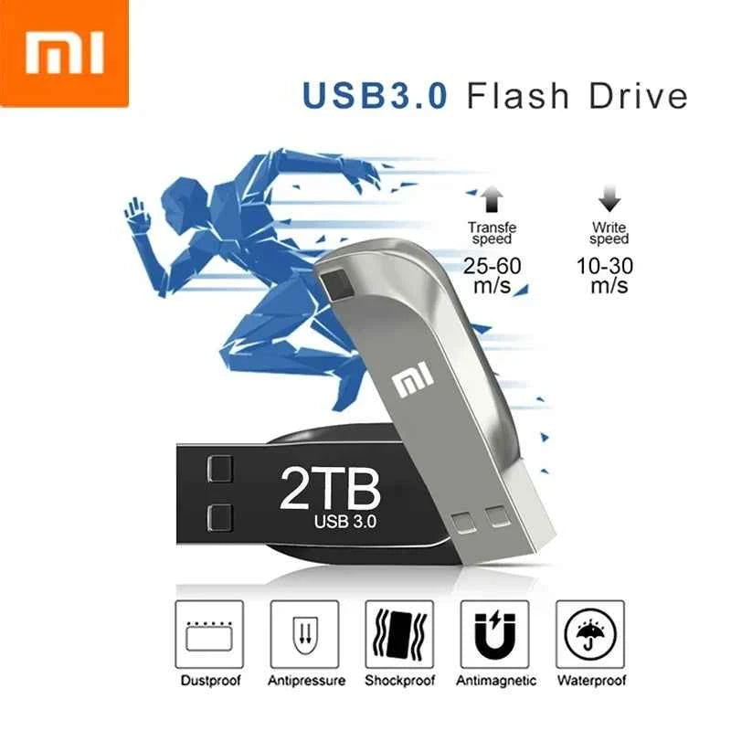 Xiaomi pendrive 3.2USB 2TB flash metal disk 1TB 512GB USB waterproof memory stick SSD unit, suitable for computer Disc buckle