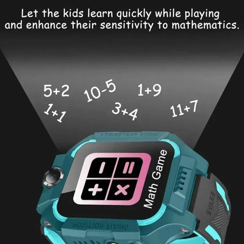 Lenovo Kids Smart Watch SOS GPS Location Sim Card Camera Heart Rate Monitoring Bluetooth Calling Waterproof Gift For Android