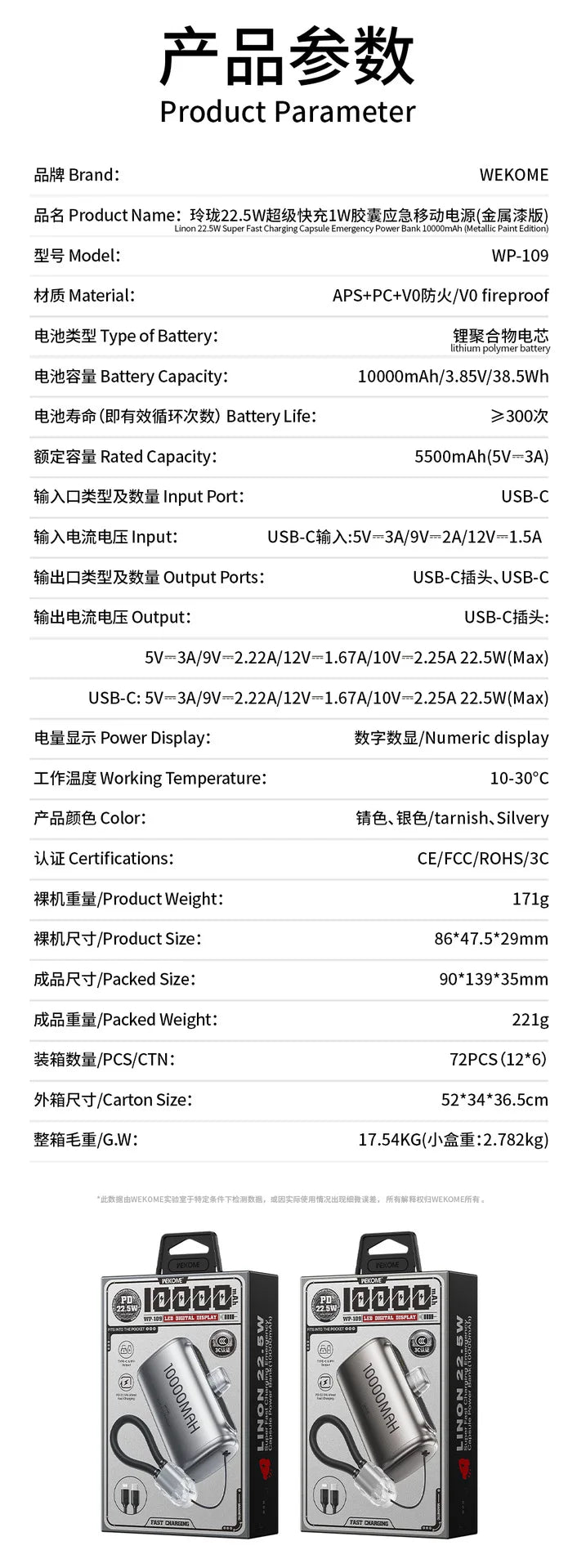 Mini PowerBank 10000mAh Spare battery Portable Charger Mobile External Battery Fast charging For iPhone Samsung Xiaomi