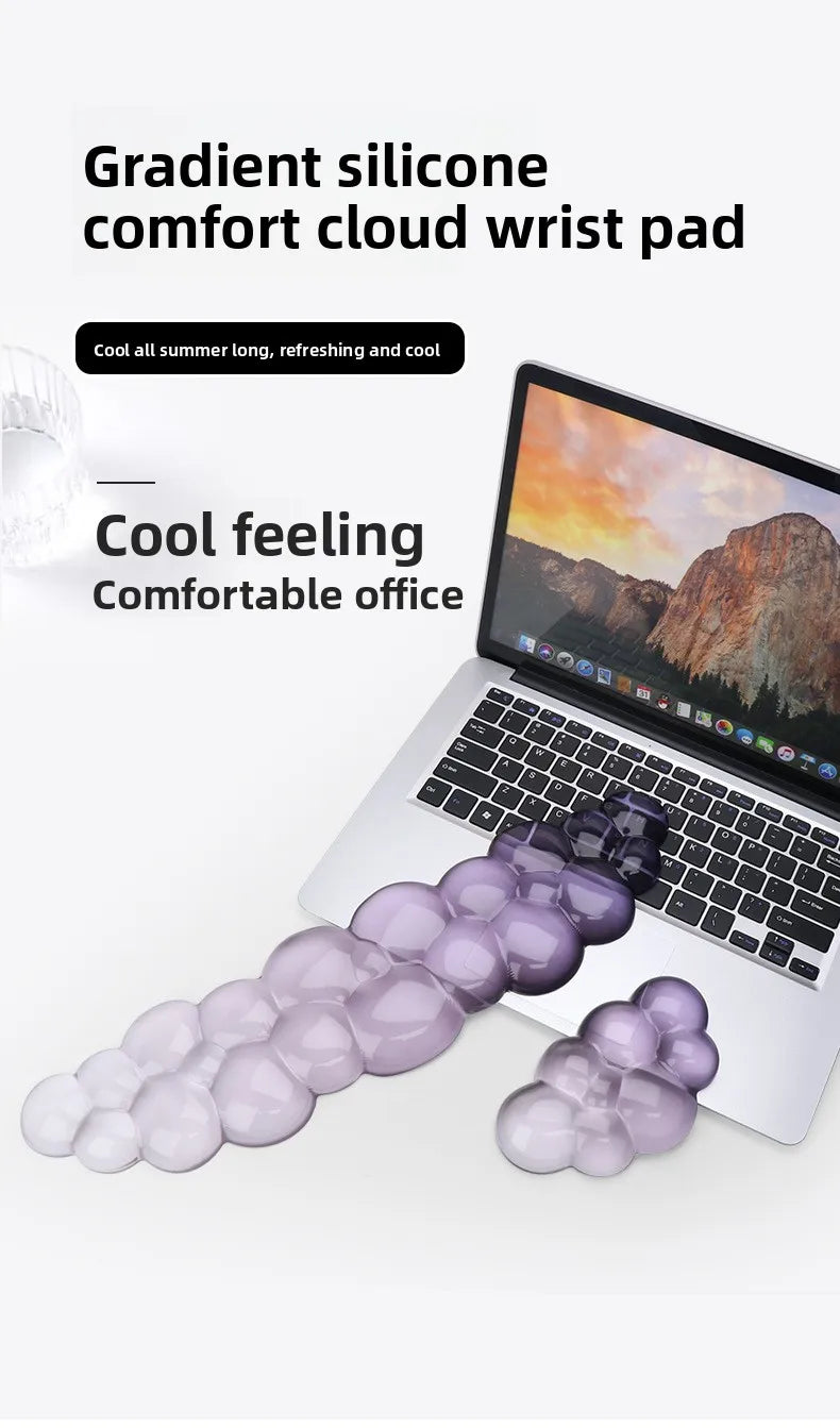 Cloud shaped silicone transparent wristband, mouse pad with wrist rest,non slip keyboard,ergonomic keyboard,mouse pad,wrist rest