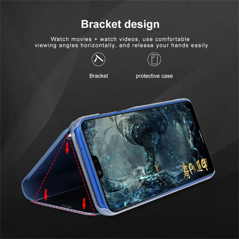 Mirror Flip Case for Samsung Galaxy S25 S24 Ultra S23 FE S22 S20 S21 Plus Back Cover for Galaxy S10 Plus S10e 5G Case