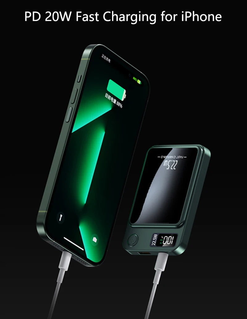 Magnetic Wireless Power Bank 50000mAh 22.5W Fast Charging External Battery Charger for Huawei Samsung iPhone PD 20W Powerbank
