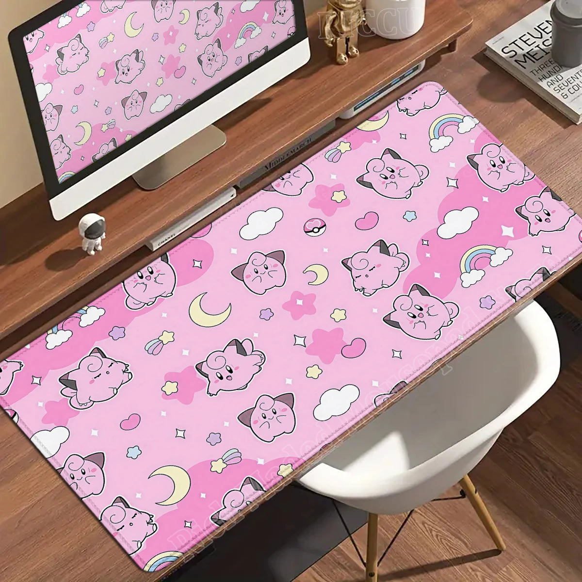 Kawaii Pink Keyboard Pad Clefairy Anime Gamer PC Cabinet Mouse Pad Ppokemon Jigglypuff Mousepad Laptop DeskMat E-Sports Mousemat