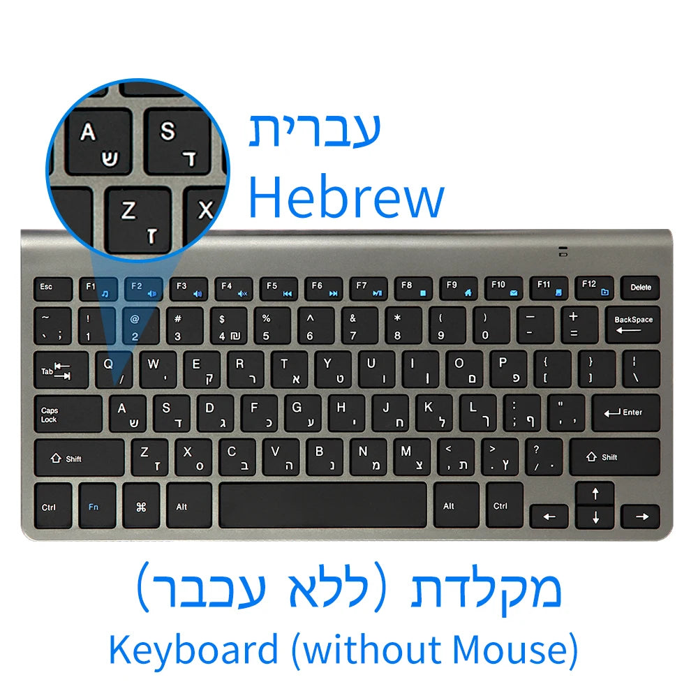 Mini Wireless Keyboard and Mouse 2.4G Protable Silent Mice Russian Korean Hebrew US Keyboard Kit for Laptop Mac PC TV Box