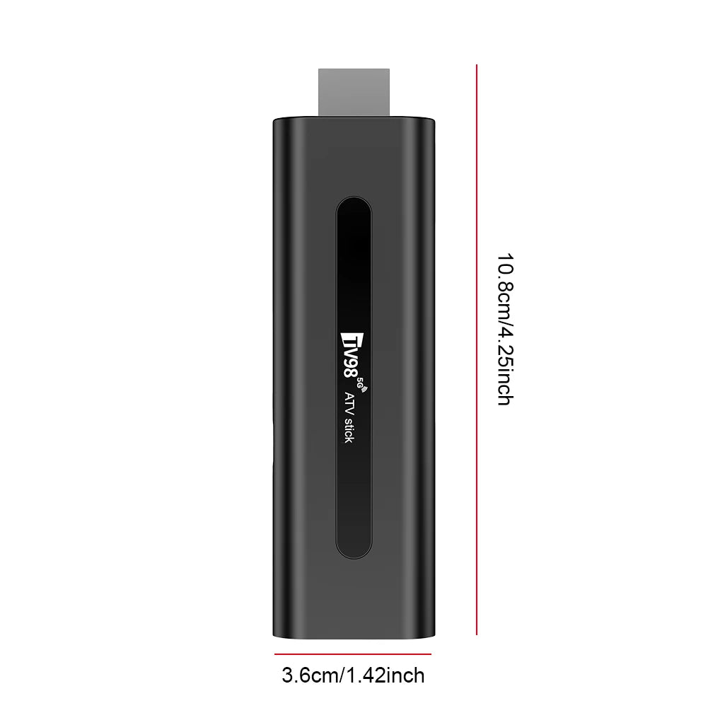 TV98 ATV H313 Android TV Stick 14.0 8K 2.4G 5G WiFi Quad Core BT5.0 Set Top Box Smart TV Box for Network Media Player