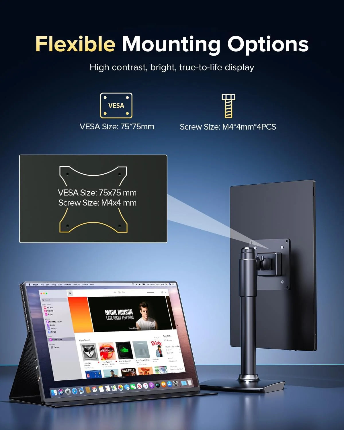 EVICIV Portable Monitor 4K 1200Nits 16