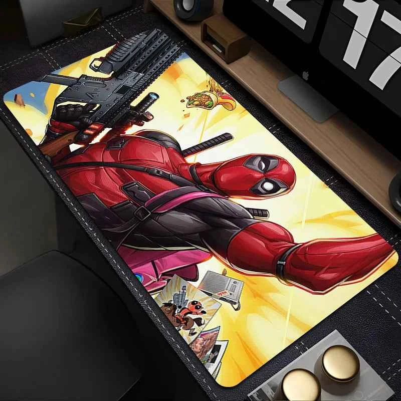 Marvel Deadpool Anime Mouse Pad Office PC Gamer Cabinet Mouse Mat Laptop 900x400 Keyboard Mousepad Extended Desk Mat Cool Carpet