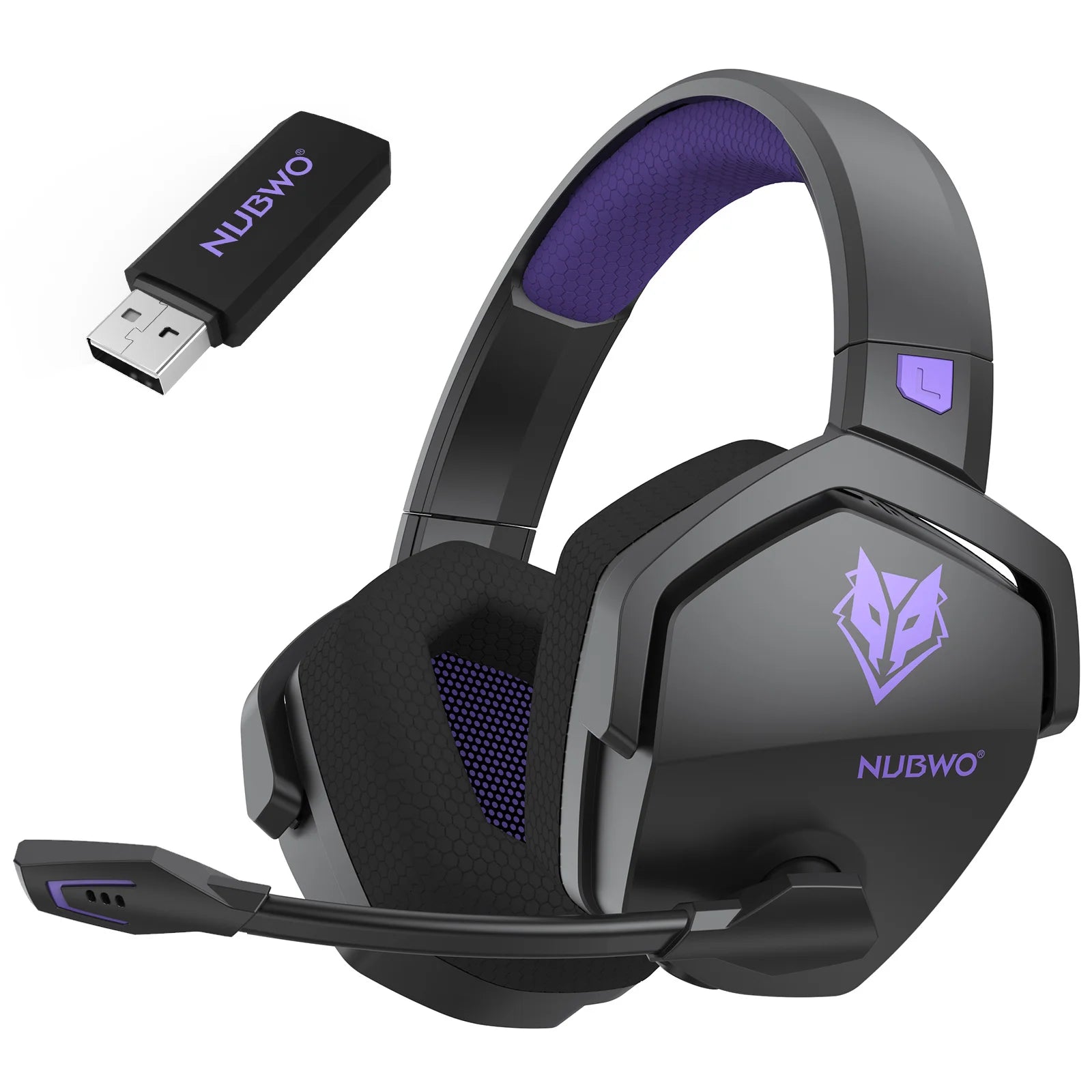 NUBWO G06 Wireless Gaming Headset – 2.4G & Bluetooth Headphones with Mic, 5ms Low Latency, 7.1 Surround Sound for PC, PS4 & PS5.