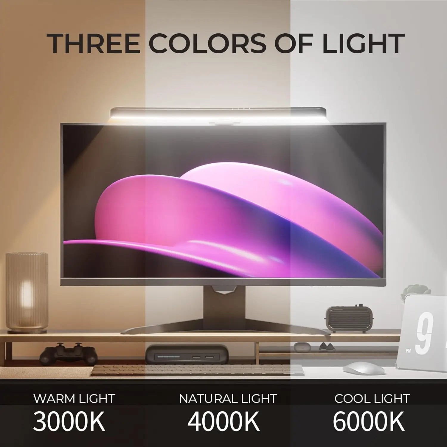 DBF LED Desk Lamp, Monitor Light Bar Straight/Curved with RGB Backlight - WinSupport Tech