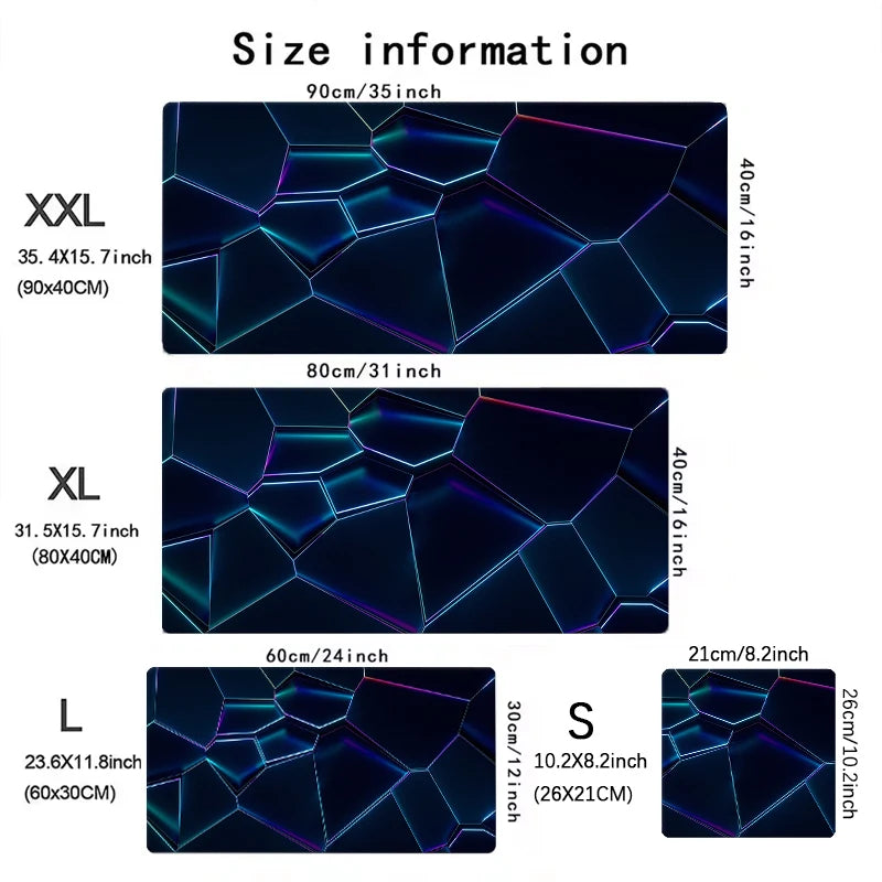 New Cool Geometric Pattern 3D Mouse Pad Computer Laptop Mouse Pad Office Large Gaming Mousepad Rubber Bottom Non-Slip Desk Mat