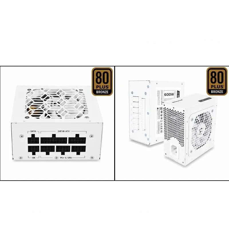 METALFISH Full-Modular SFX-500W 600W PSU 80Plus Bronze White Power Supply For Mini ITX Chassis Small Computer Case 100/220V