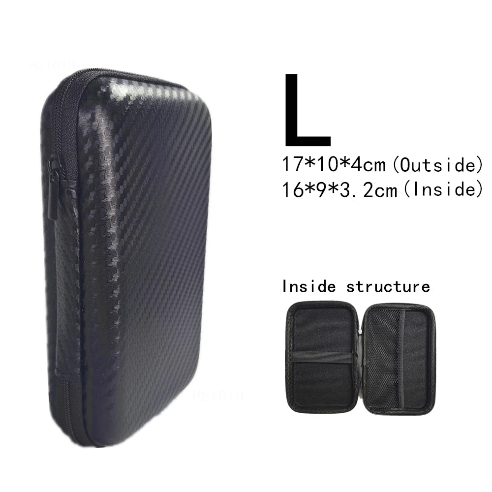 Digital Multimeter Bag Tool Bag Black For Headphone Bag Shockproof Bag EVA Box Case Earphone Carbon Fiber Texture Storage Bags
