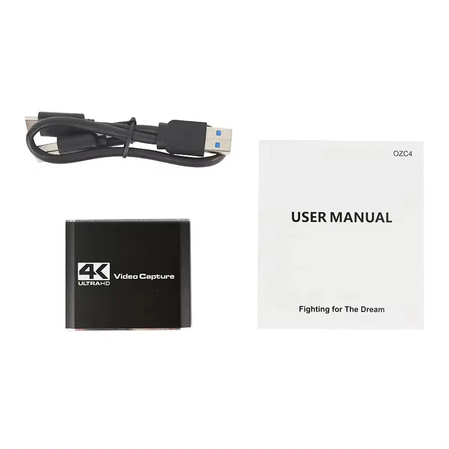 USB 3.0 Capture Card 4K HDMI-compatible Loop-Out 1080P@60Hz Audio Video Game Capture Card for PS5/4 Laptop PC Live Streaming OBS