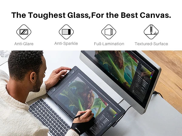 HUION Kamvas 16 (Gen 3) Drawing Tablet with Screen 15.8 Inch Canvas Glass Graphic Drawing Monitor 99%sRGB 16384 PenTech 4.0