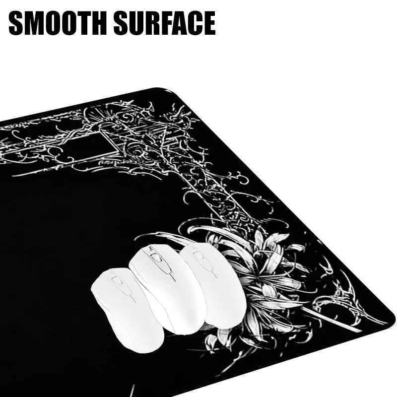 Black Lacework Art Large Gaming Mouse Pad Anti Slip Desk Mat Durable Stitched Edge Table For Laptop PC Gamer Game Accessories