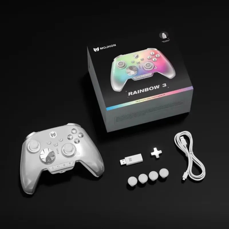 BIGBIG WON Rainbow3 Wireless Game Controllers NearLink 2.4G Hall Joystick Micro Motion Button RGB Gamepad for PC/Switch/Switch2