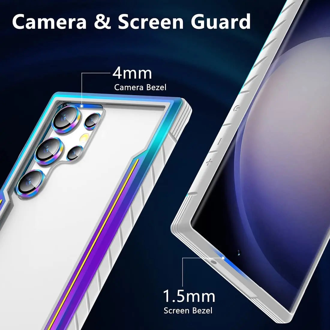 For Samsung Galaxy S23 Ultra Case with Camera Lens Protector Military Armor-Level Shockproof Metal Silicone Shockproof Clear