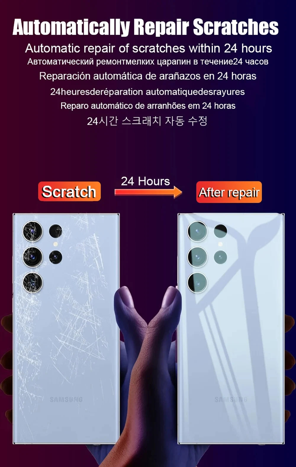 1-3Pcs Hydrogel Back Film For Samsung Galaxy S25 S24 S23 S22 S21 Ultra S25 Plus A55 A54 A34 A53 A52 FE 5G Clear Screen Protector