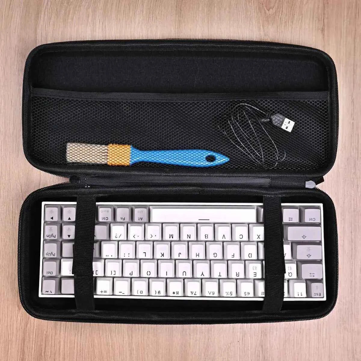 Dustproof Water-Resistant Mechanical Keyboard Case Storage Bag - EVA Hard Shell Fits 61/68/75%/TKL/98%/Full-Size Keyboards