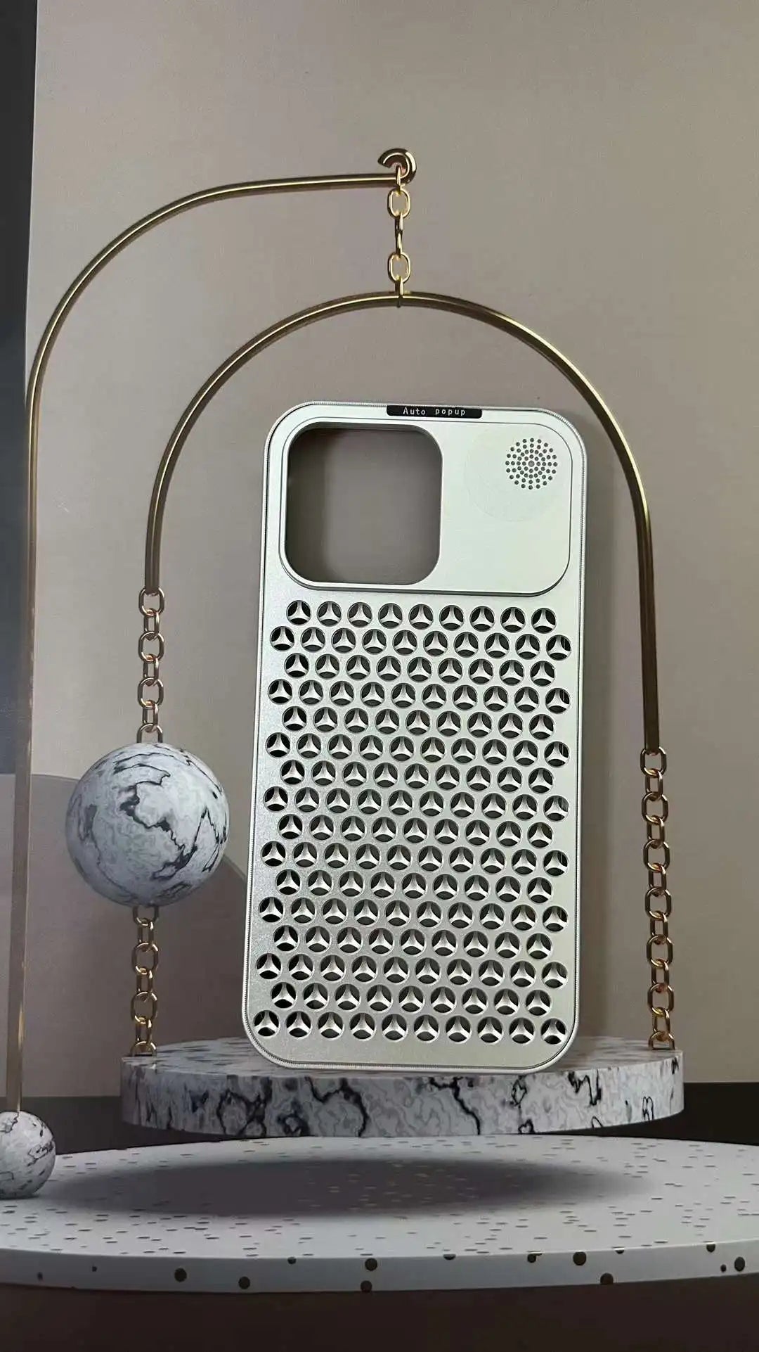 Aromatherapy Aluminum Metal Case For iPhone 15 Plus 14 13 12 Pro Max Heat Dissipation Full Shockproof Auto Popup Fragrance Cover