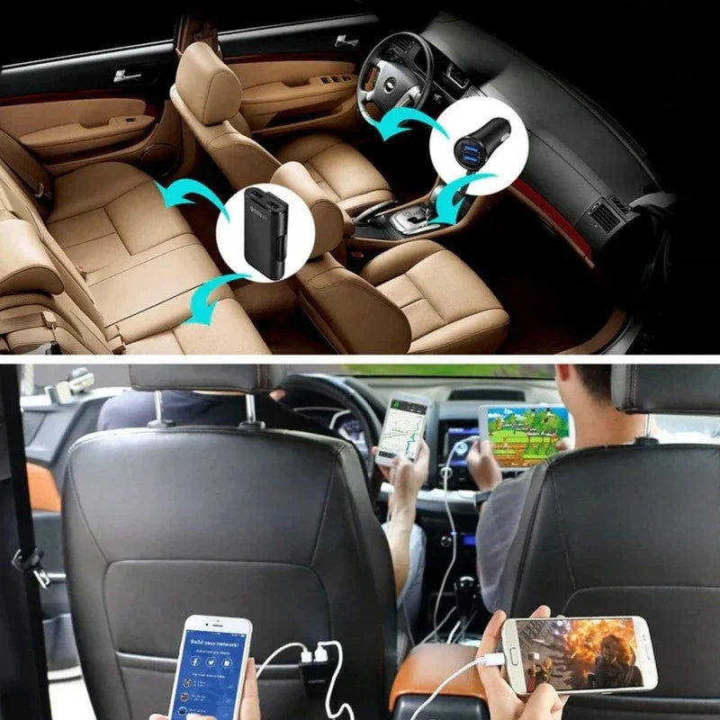 QC 3.0 Quick Charge USB Quick Charge 3.0 Car Charger for Front & Back Car Cigarette Lighter Chargers 4 USB Ports Vehicle Charger