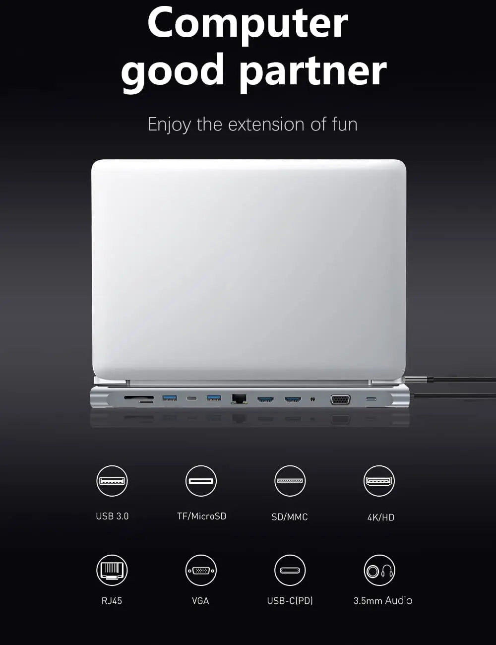 12 in 1 MST USB C Docking Station with USB Ports Dual 4K HDTV VGA 3.5 Audio PD 100W SD TF Ethernet Laptop for MacBook Dell XPS