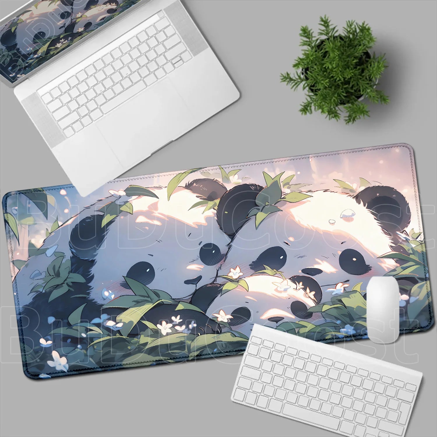 HD Printing Kawaii Anime Panda Mouse Pad Large Computer Office PC Game Table Mats XXL Gaming Keyboard Pad Cute Animals Desk Pads