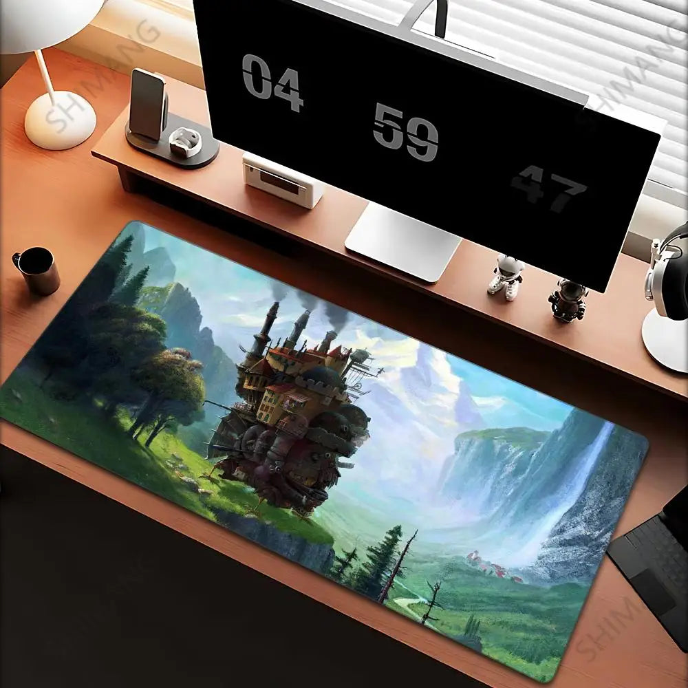 Mouse Pad Anime Street Kawaii Mousepad Laptop Gaming Accessories Keyboard Pad PC H-Howls Moving C-Castle Gamer Desktop Mouse Mat