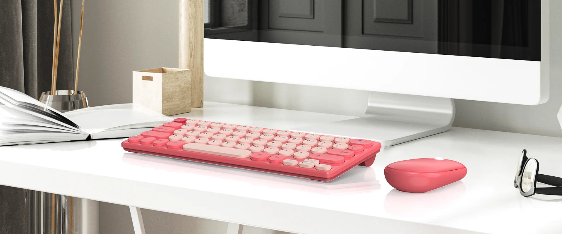 2.4G Wireless Keyboard and Mouse Combo Battery Power Bluetooth Keyboard and Mouse Set for Laptop for Ipad Cell Phone Tablet