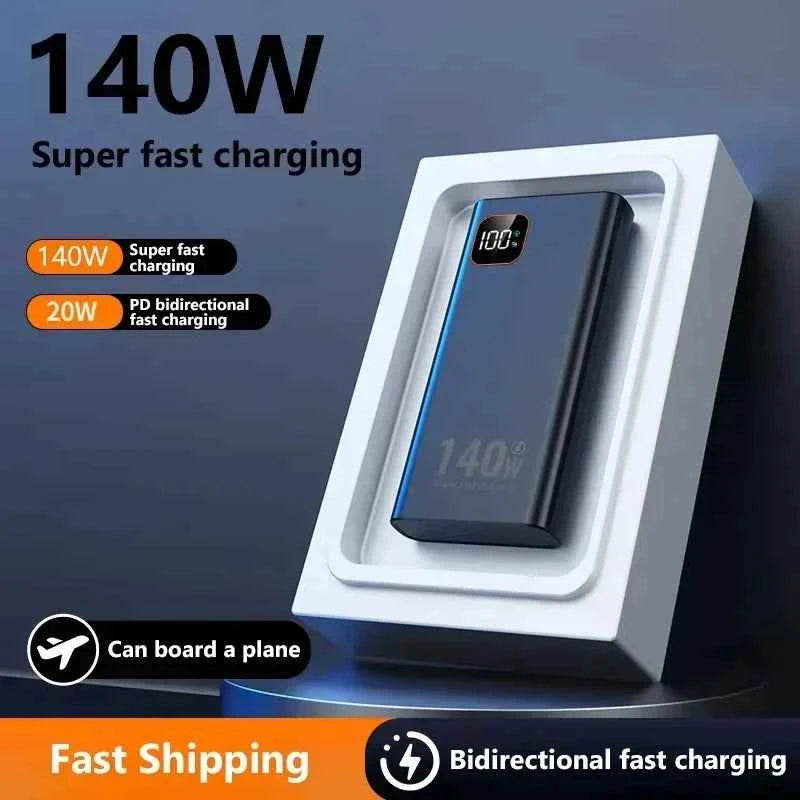 Lenovo 500000mAh 140W Ultra Capacity Power Bank Super Fast Charging Portable Battery Charger For IPhone For Samsung 2026