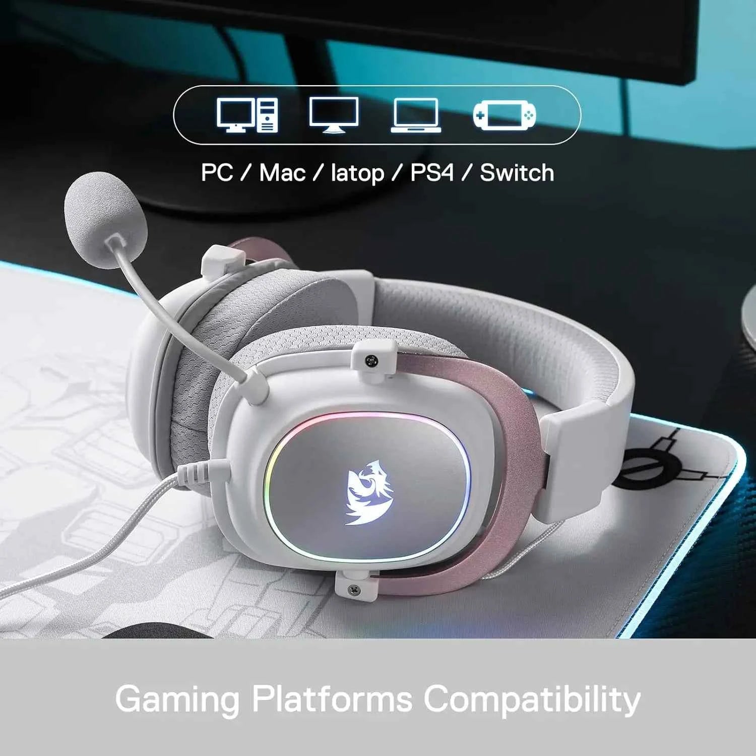 Redragon H510 Zeus-X RGB Wired Backlit Gaming Headset 7.1 Surround Sound Multi Platforms Headphone