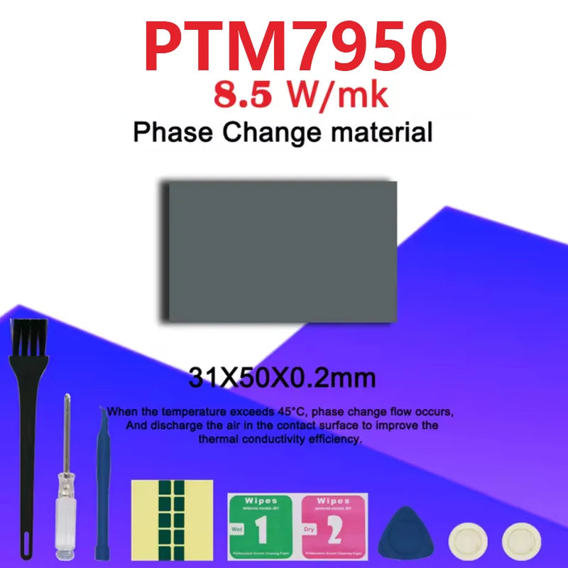 Honeywell PTM7950 Phase Change Pad 8.5W/mk Thermal Grease Material Laptop/CPU/GPU Heatsink cooling Thermal Conductive Paste Pad