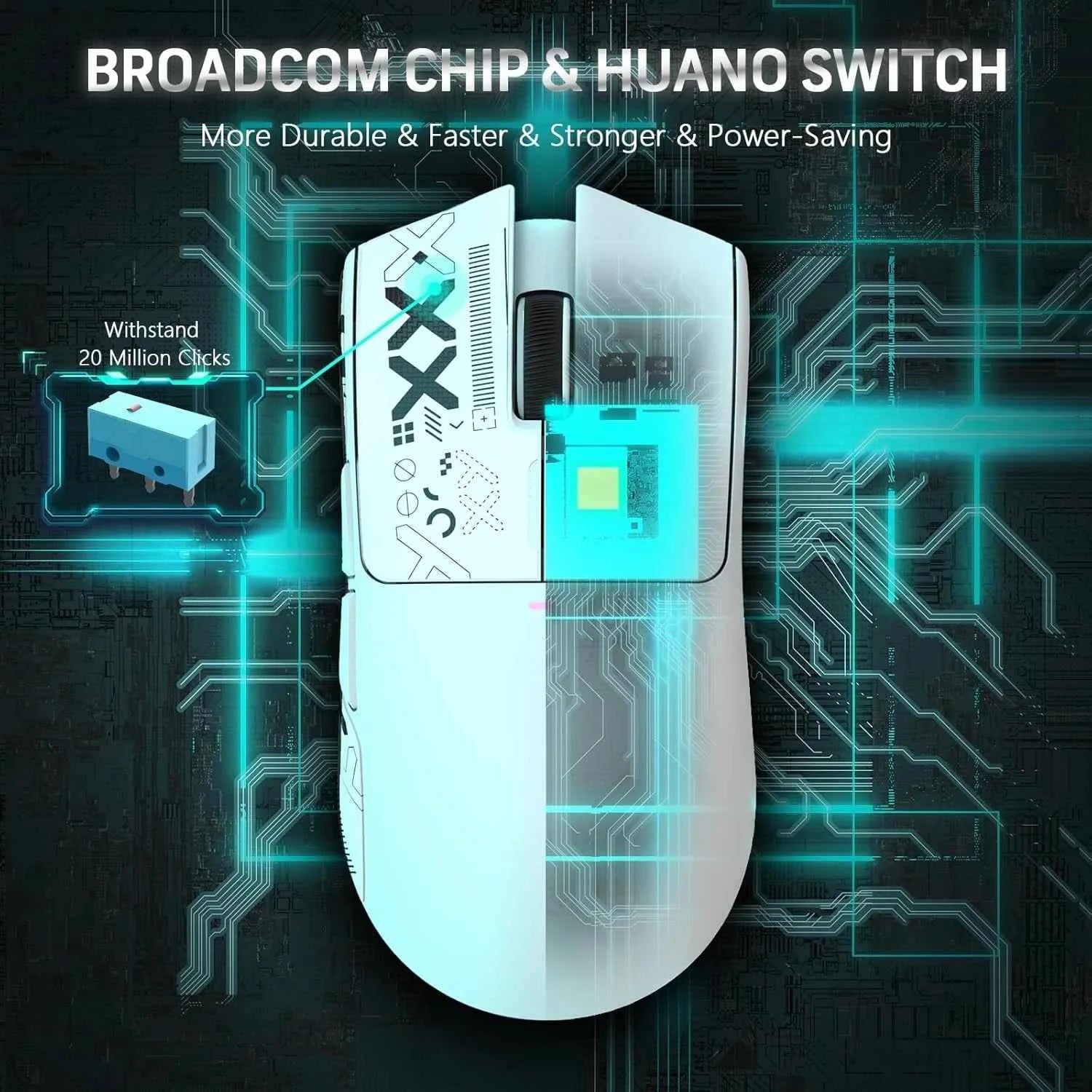 ATTACK SHARK X11 Wireless Gaming Mouse with RGB Magnetic Charging Dock, Wired/2.4G/BT, 22K DPI,Ultralight 59g Tri-Mode with Tape