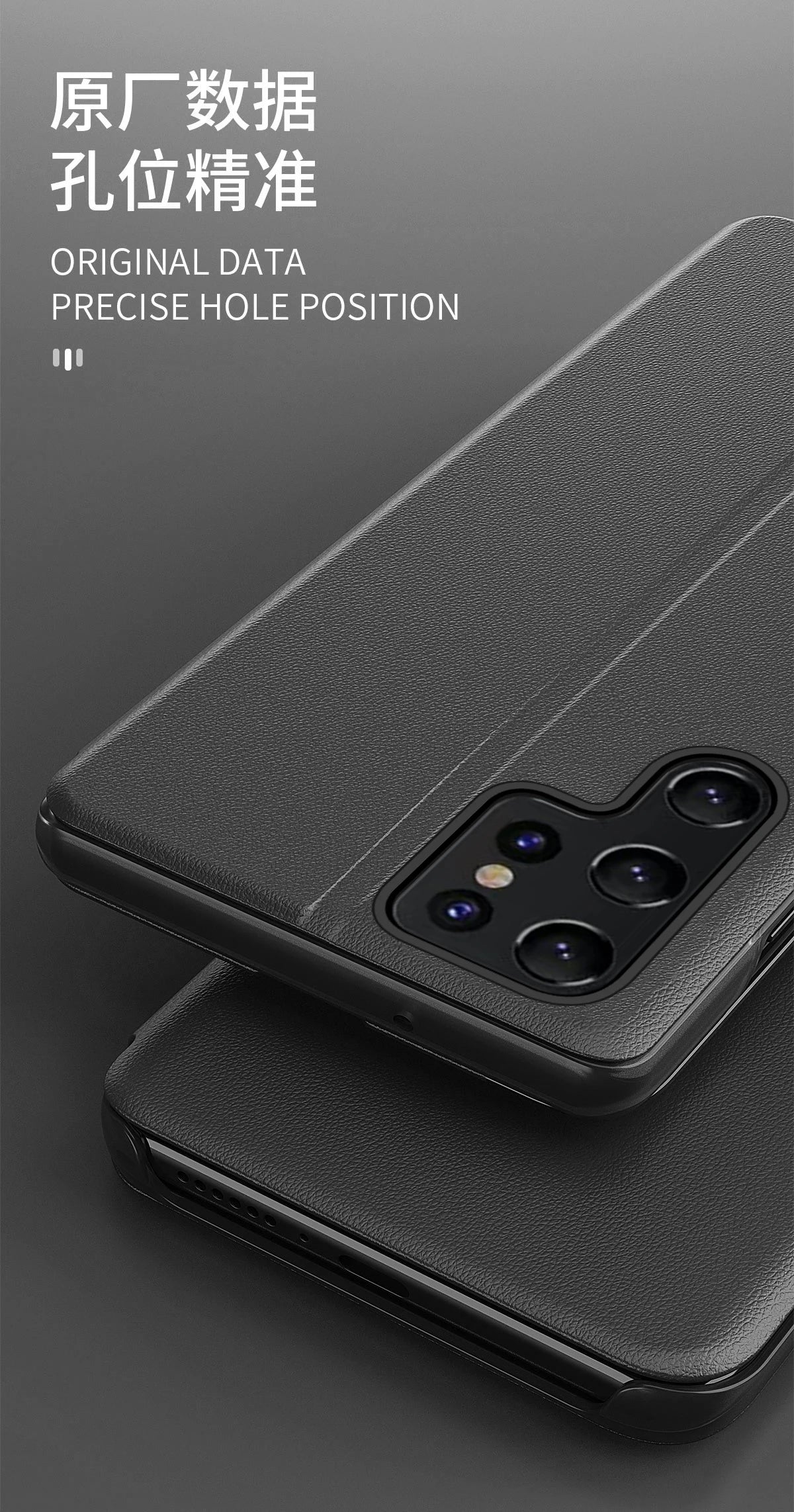 Smart View Window Leather Flip Phone Case with Kickstand For Samsung S26 Ultra S25 Edge S24 S23 S21 S20 FE S22 Plus + Note 20