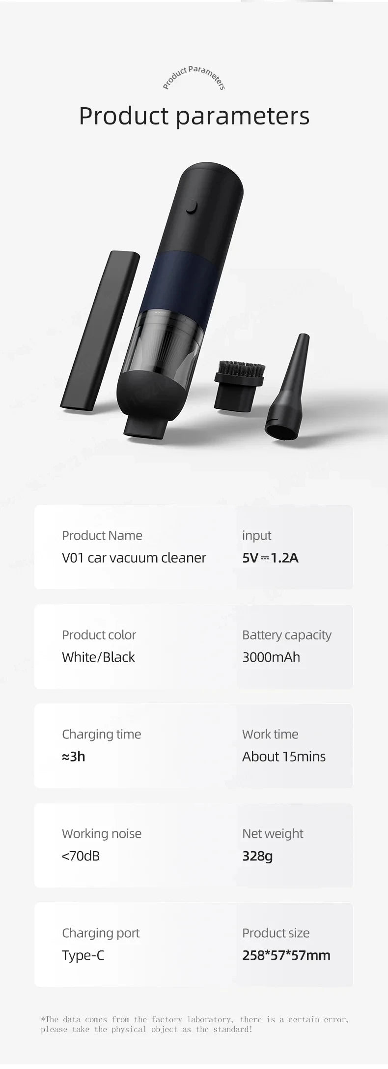 Handheld Vacuum Portable Auto Vacuum Cleaner Mini Wireless Car Vacuum Cleaner Dust Buster Rechargeable for Car Home Office