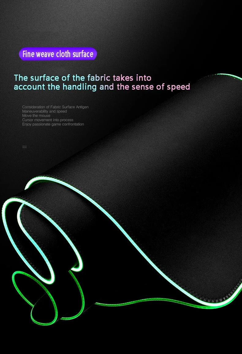 RGB Led Backlight Mouse Pad Cool Cyberpunk Gaming Accessories Carpets Large Mause Pad Gamer XL Neon Desk Mat Rug Mouse Mat