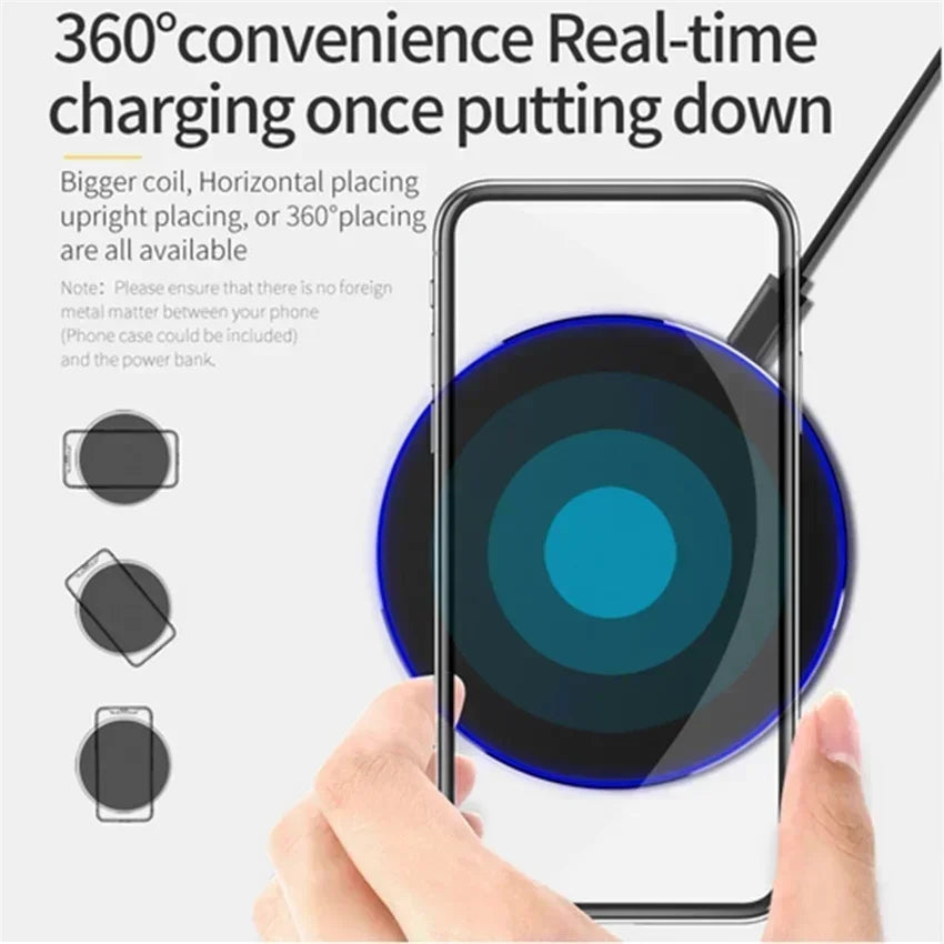New Wireless Charger For iPhone 17 16 15 14 13 Pro Max Induction Fast Charging Pad Dock Station For Samsung S24 Xiaomi Huawei