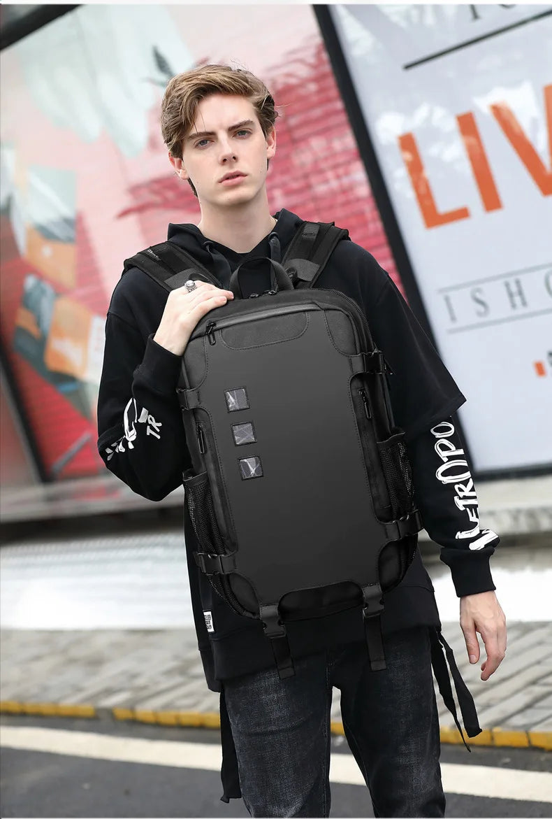OZUKO Men Backpack Large Capacity 16 inch Laptop Backpacks USB Charging Teenager Schoolbag Male Waterproof Travel Bag Mochilas