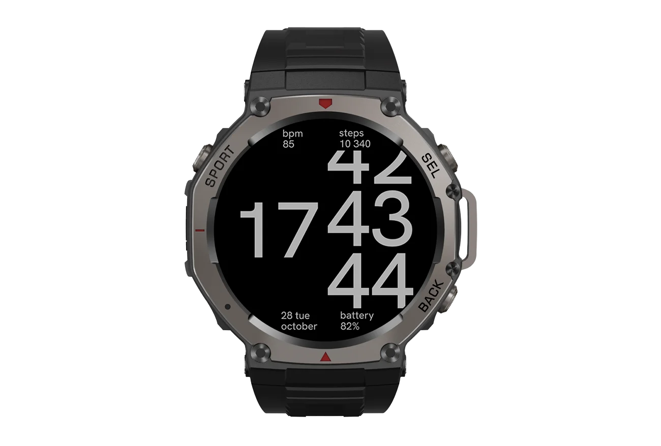 New Rugged GPS DM58 Smart Watch 500mAh Battery 170 Sport Modes 5ATM Waterproof Bt Call AMOLED Display Fitness Outdoor