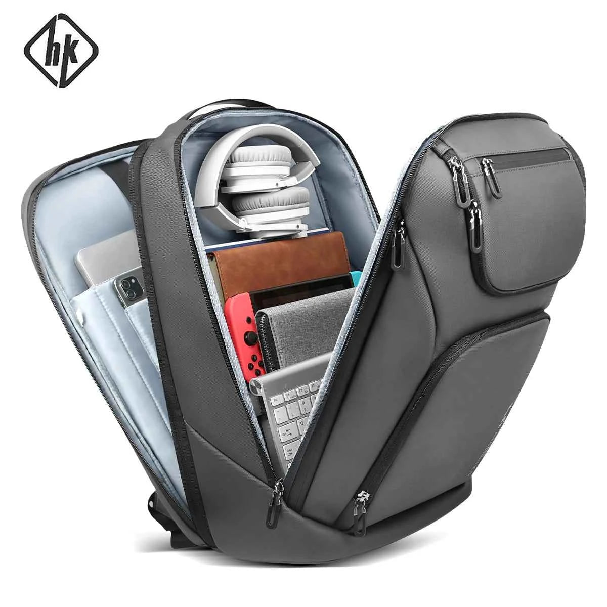 HK Travel Business Backpack for Men Large Capacity 17 Inch Laptop Backpack Multifunctional Anti-Theft Backpack Weekender Daypack