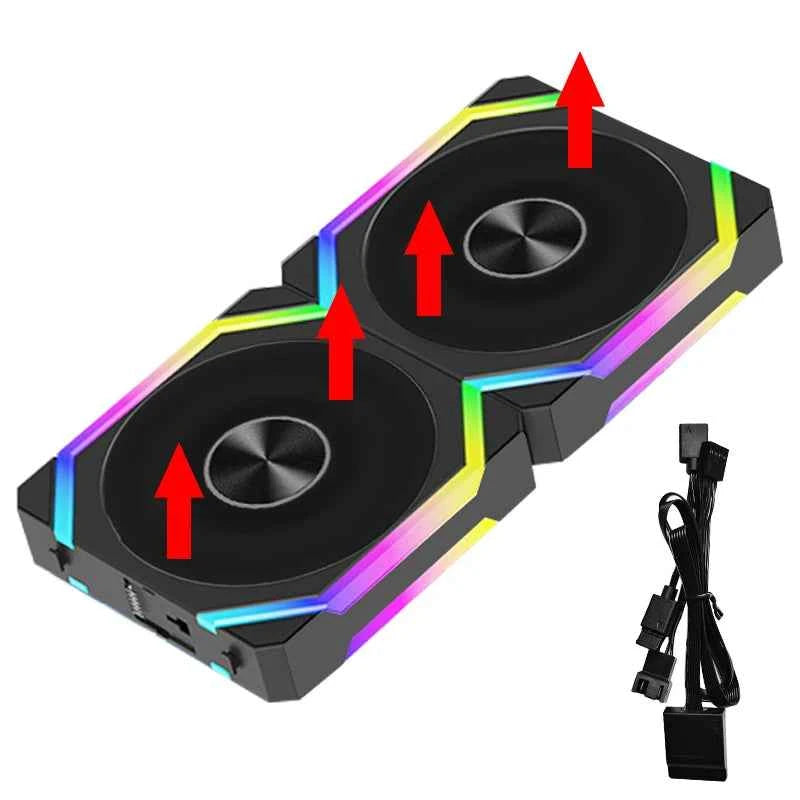 JUMPEAK CS120 ARGB Cooling Fan, 360mm/240mm, Modular Stackable Splicing PWM Silent RGB Fans For Gaming PC Case