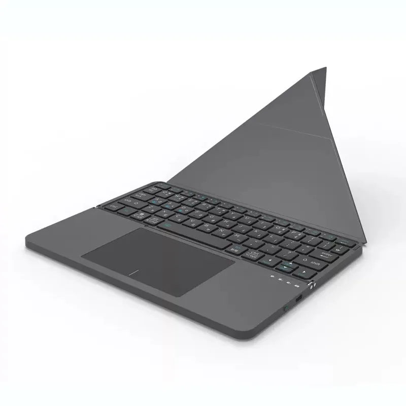Multi-functional Wireless Bluetooth 5.0 Folding Keyboard for Tablet/Phone/PC Detachable Leather Stand Touch Portable Keyboard