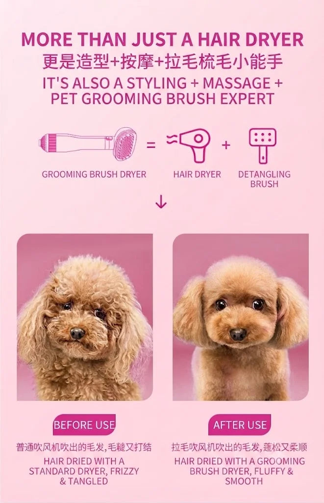 Pet Hair Dryer Dog Grooming Home Pet Products Silent Non-Hurting 280W Drying Hair Dryer Comb for Dog Hair Dryer