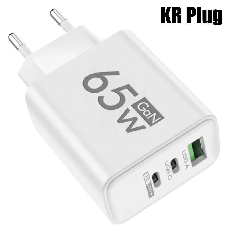 New 65W Fast Charging USB Type-C Charger US EU Plug USB PD Quick Charge 3.0 Travel Wall Phone Charger Adapter For iPhone Samsung