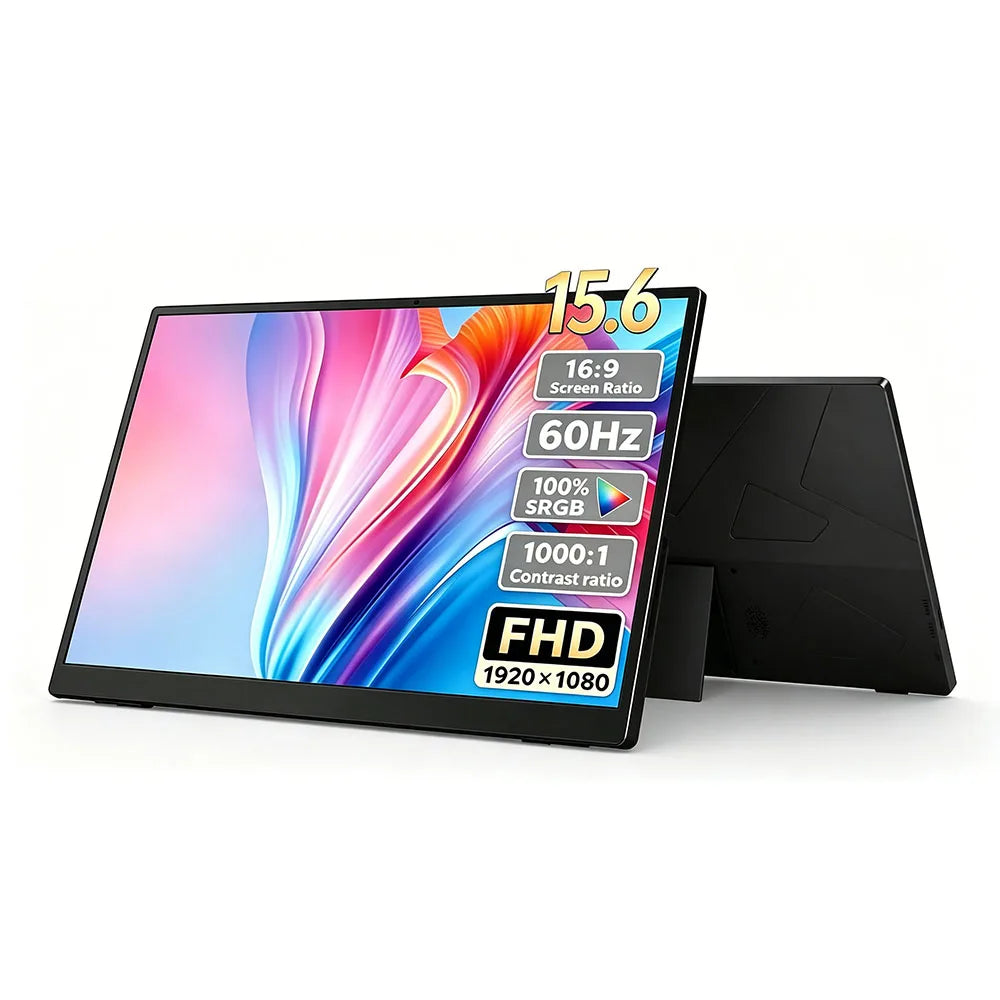 15.6 Inch 1080P Portable Monitor 16:9 Full Screen Extension for Laptop Phone Game Console
