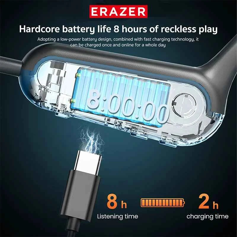ERAZER XF22 Earphone Bluetooth 5.4 Sports Wireless Headphones Bone Conduction Headsets with Mic Neckband headphones